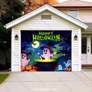 Cute Ghosts | Halloween Garage Door Cover