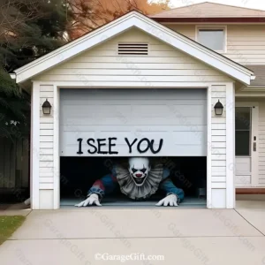 Peeking Clown | Halloween Garage Door Cover